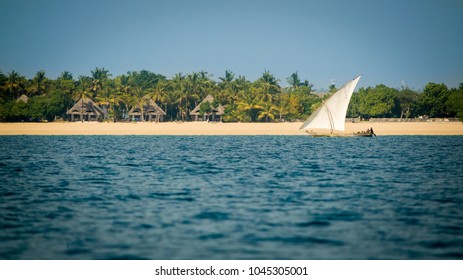 Bungalows On The Zanzibar Beach, Tanzania. 