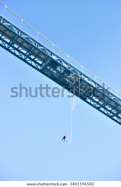 Bungee jump from the\
bridge