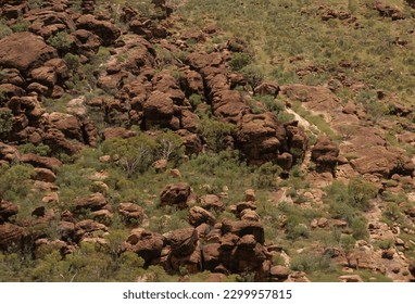 The Bungle Bungle Range is a major landform and the main feature of the Purnululu National Park, situated in the Kimberley region of Western Australia