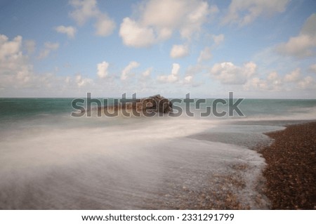 Bunker in the waves - longtime exposure 