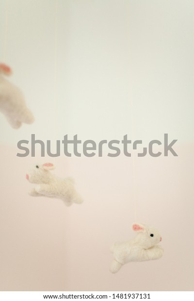 Bunny Baby Mobile Pink Girl Nursery Stock Image Download Now