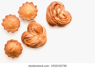 Buns On White Background, Baked Goods On White Background 