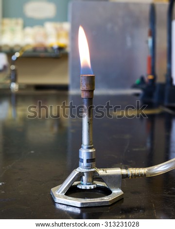 Bunsen Burner in a chemistry laboratory.