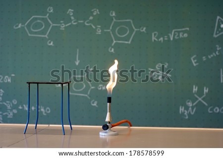 Bunsen flame and a glass stand