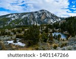 Bunsen Peak landscape at Yellowstone National Park in spring time
