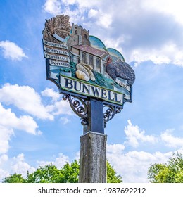 Bunwell Village Sign, Norfolk UK