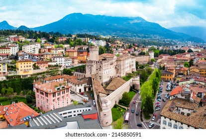 Buonconsiglio Castle or Castello del Buonconsiglio aerial view. Buonconsiglio is a castle in Trento in Trentino Alto Adige Sudtirol region in Italy.