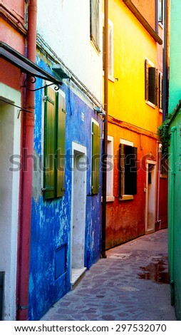 Similar – Bosa, colourful alley