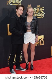 BURBANK, CA. April 9, 2016: Dylan Sprayberry & Ellery Sprayberry At The 2016 MTV Movie Awards At Warner Bros Studios.
