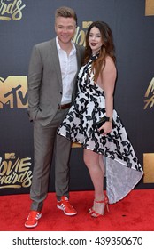 BURBANK, CA. April 9, 2016: Jillian Rose Reed & Brett Davern At The 2016 MTV Movie Awards At Warner Bros Studios.
