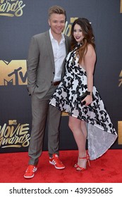 BURBANK, CA. April 9, 2016: Jillian Rose Reed & Brett Davern At The 2016 MTV Movie Awards At Warner Bros Studios.
