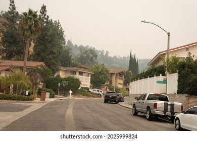 BURBANK, CA - September 13, 2020: Wildfire Smoke Covers Southern California In A Haze.