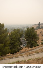 BURBANK, CA - September 13, 2020: Wildfire Smoke Covers Southern California In A Haze.