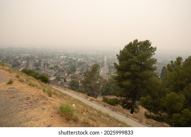 BURBANK, CA - September 13, 2020: Wildfire Smoke Covers Southern California In A Haze.