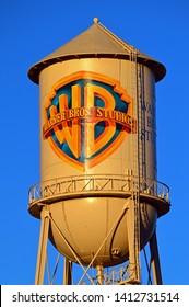 Burbank, CA, USA July 23 A Water Tower Rises On The Warner Brothers Movie Studio Lot In Burbank, California, Displaying The Studio's Vintage Emblem