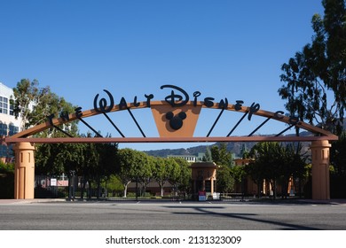 Burbank, California - August 22, 2020: The Entrance To Walt Disney Studios In Burbank.