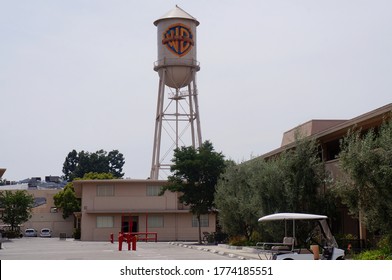 Burbank, California - June, 2014. The Iconic Warner Bros. Water Tower, Located In The Warner Bros Studios, In Burbank.  