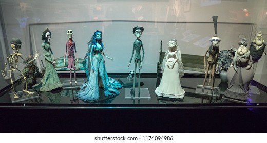 Burbank, California, USA - May 2016: Warner Bros Studio Tour, Display Of ‘stop Motion’ Figures From The Making Of The Film The Corpse Bride