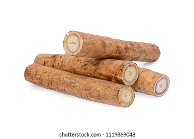 burdock roots or kobo isolated on white background