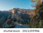 Burg Eltz Castle, Rheinland-Pfalz, Germany at dawn with clear sky