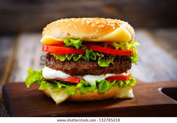 Burger Stock Photo (Edit Now) 132785618