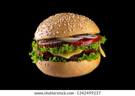 Similar – Image, Stock Photo fresh homemade burger Meat