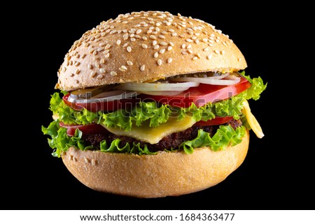 Similar – Image, Stock Photo fresh homemade burger Meat