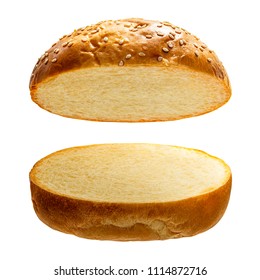 Burger bread isolated on white background with clipping path