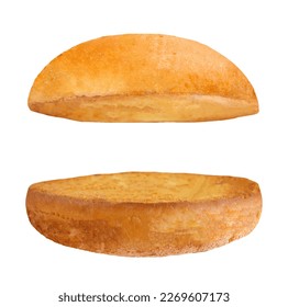 Burger bread isolated on white background
