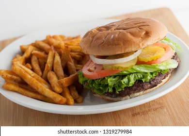 Burger With Cajun Fries