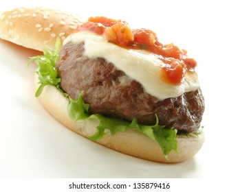 Burger With Cheese And Relish,