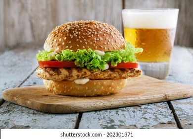 Burger With Grilled Chicken