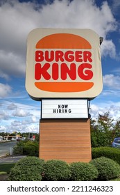 Burger King Restaurants In Need Of Workers, Danvers Massachusetts USA, September 7 2022