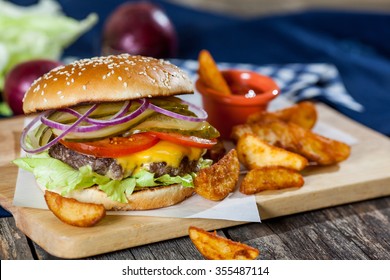 burger with pickles
