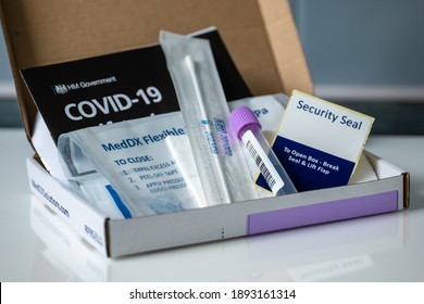 Burgess Hill, West Sussex – 12 January, 2021 Covid-19 Home PCR Self-test Kit 