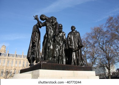 The Burghers of Calais (Les Bourgeois de Calais), one of the most famous sculptures by Auguste Rodin. Victoria Tower Gardens. - Shutterstock ID 40773244