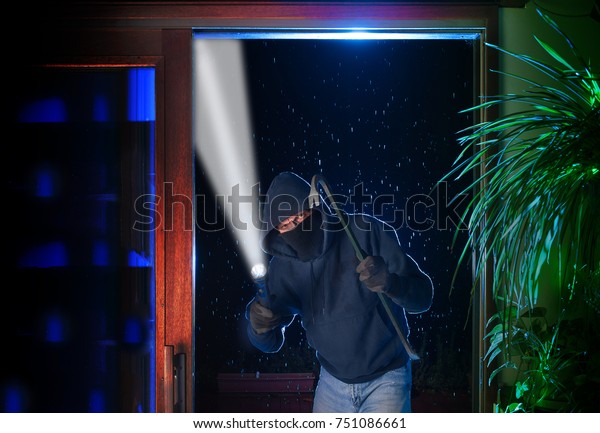 Burglar Just Pried Open Sliding Glass Stock Photo Edit Now 751086661