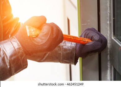 Burglar Trying Break Into House Crowbar Stock Photo (Edit Now) 439303696