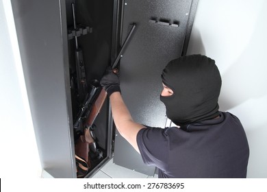 A Burglary And Theft On Guns In A Gun Safe