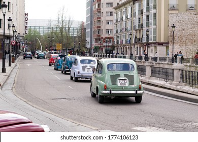 Burgos, CASTILLA Y LEÓN, Spain; May 2015: Concentration Of Vintage Cars, Seat Brand, Mythical Six Hundred.