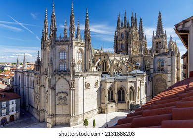 The Burgos Cathedral in Castilla y Leon, Spain was declared Unesco World Heritage Site. Erected on top a Romanesque temple, the cathedral was built following a Norman French Gothic model.  - Shutterstock ID 2131888203