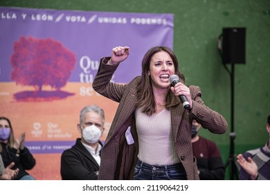 Burgos, EspañaEspaña; February 02, 2022. United We Can Rally. With Alberto Garzón, Isa Serra, Irene Montero, Juan Gascón, Pablo Fernández, Marga Arroyo And Héctor Illueca.