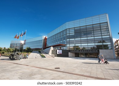 BURGOS, SPAIN - OCTOBER 4: Human Evolution Museum On October 4, 2016 In Burgos, Spain. Is A Museum On The Subject Of Human Evolution, Shows Some Of The Most Important Human Fossil.