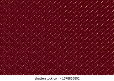 Burgundy Leather Background With Imitation Weave Texture 