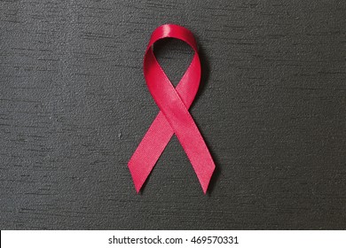 Burgundy Ribbon. Multiple Myeloma Awareness. Healthcare And Medicine Concept.