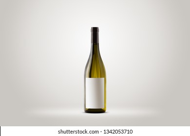 Burgundy Wine Bottle With Blank Labels. Mockup.