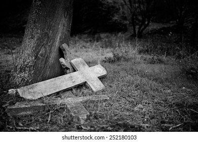 Burial Cross Graveyard Black White Version Stock Photo 252180103 ...