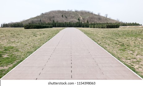 Burial Mound At The Tomb Of Emperor Jingdi, Xi'an, China