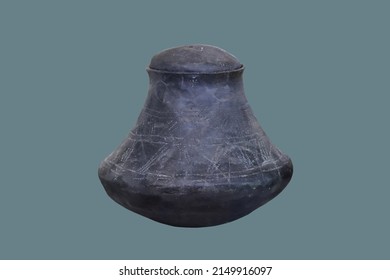 Burial Urn Medieval, From Europe On An Isolated Background. 