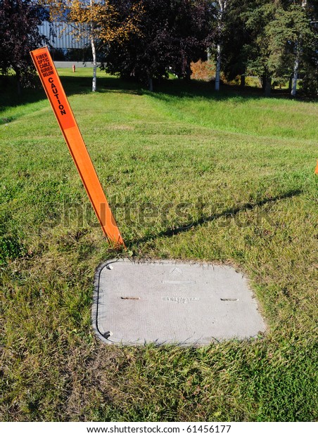 Warning Sign Buried Fiber Optic Cable Signs Symbols Stock Image 712969618